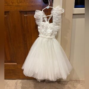 Before and Ever White Lace Flower Girl Dress